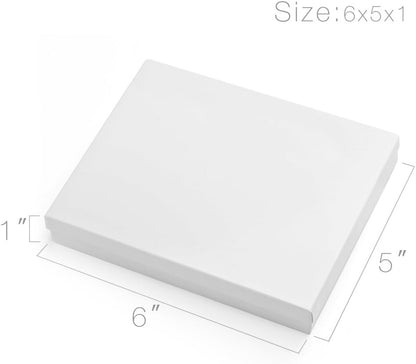 White 42PC Jewelry Gift Boxes with Lids, 6X5X1 Cotton Filled Glossy Jewelry Boxes, Necklace Gift Box, Bracelet Gift Box, Earring Box, Bulk Jewelry Boxes for Shipping, Small Business