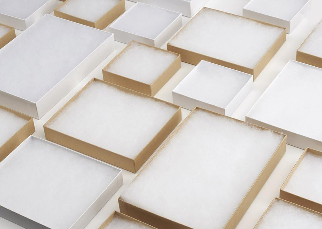 White 42PC Jewelry Gift Boxes with Lids, 6X5X1 Cotton Filled Glossy Jewelry Boxes, Necklace Gift Box, Bracelet Gift Box, Earring Box, Bulk Jewelry Boxes for Shipping, Small Business